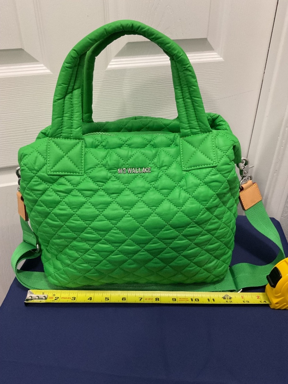 MZ Wallace Quilted Tote Bag | Green Grass | Multi-Pocket Crossbody